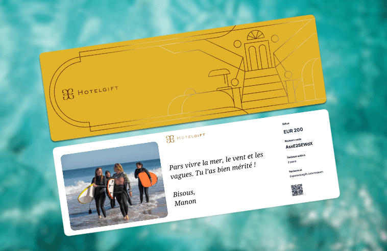 Carte cadeau hotelgift pour aller surfer en europe