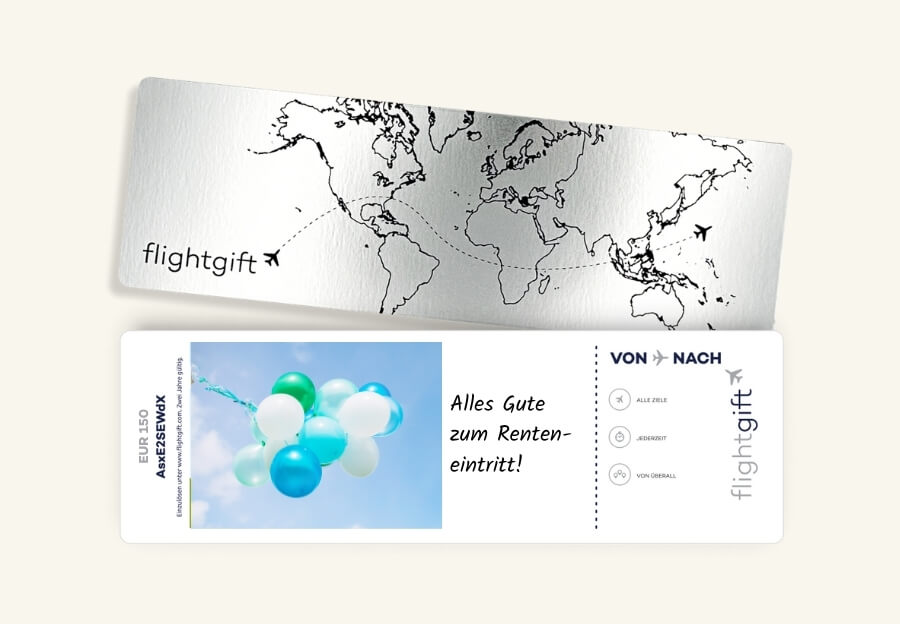 Ein Fluggutschein als eines der besten Geschenke zur Rente