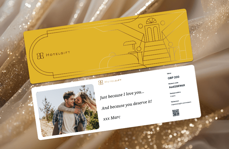 Hotelgift card for a romantic getaway, surprise gift