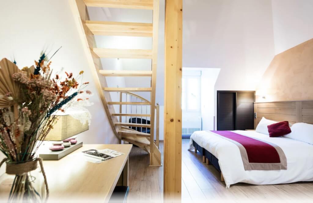 Une chambre du Logis Hôtel Restaurant Les 2 Rives
