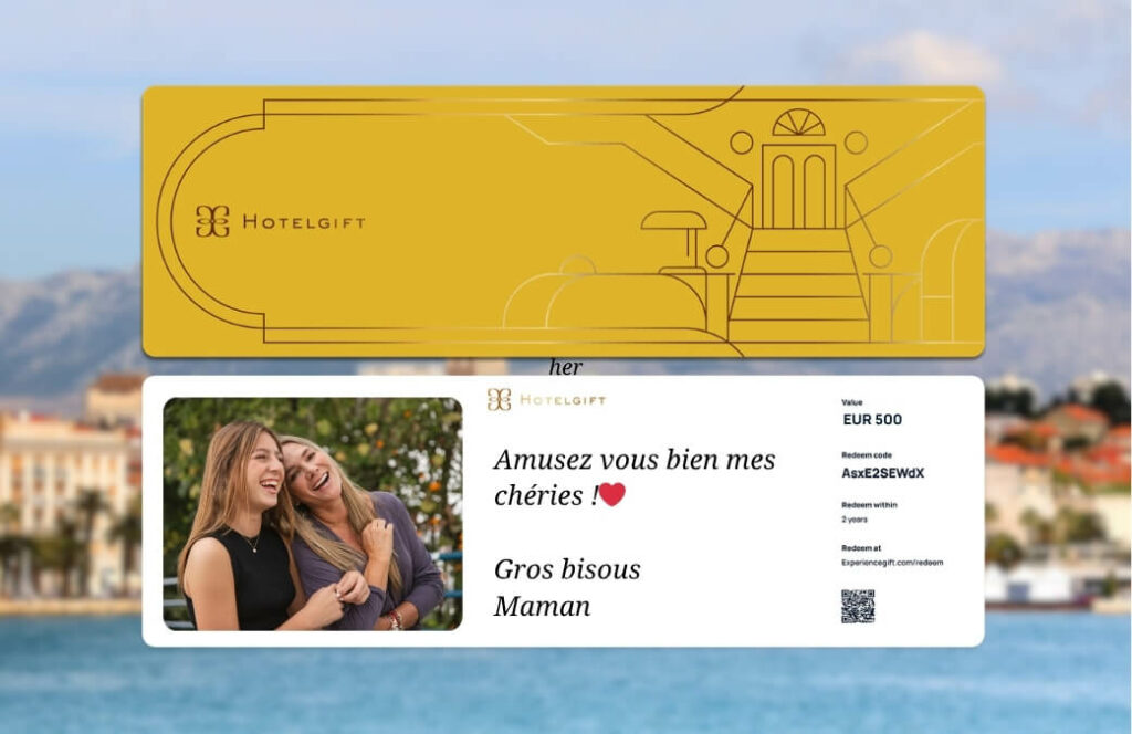 Une carte cadeau Hotelgift pour réserver un hotel à Split en Croatie