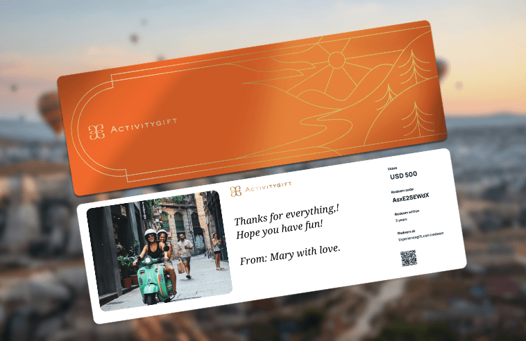 Activity gift card as a last minute surprise gift