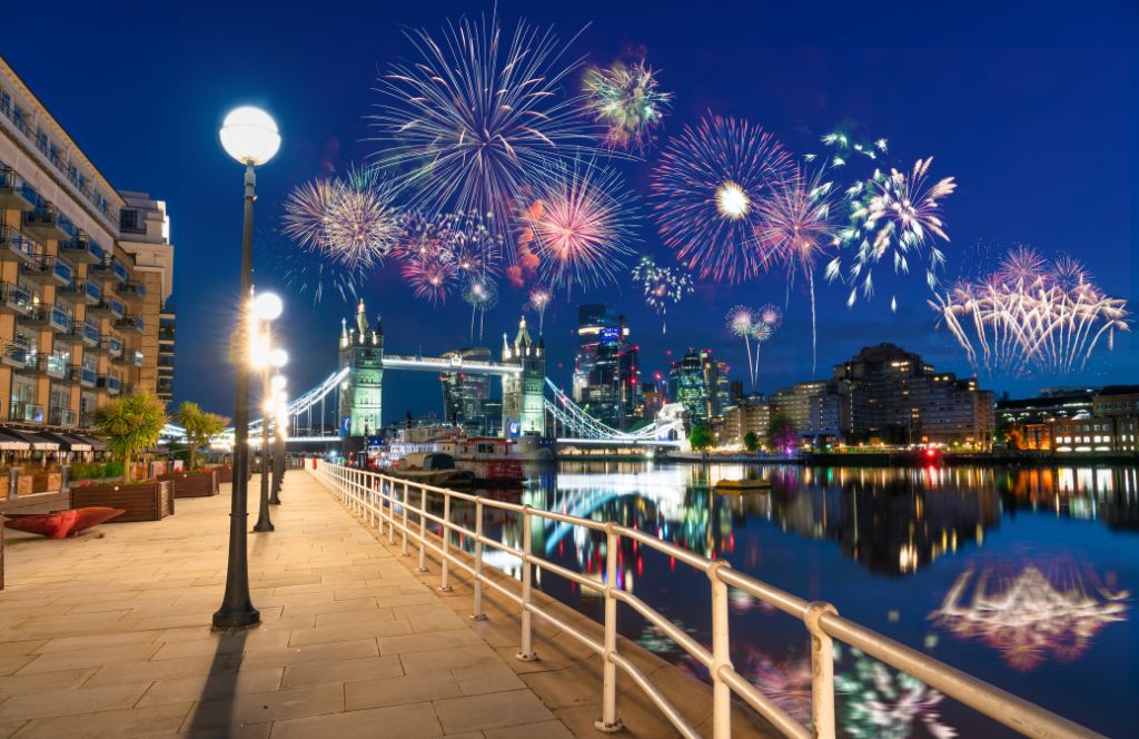 fireworks in london at new year, nye fireworks UK