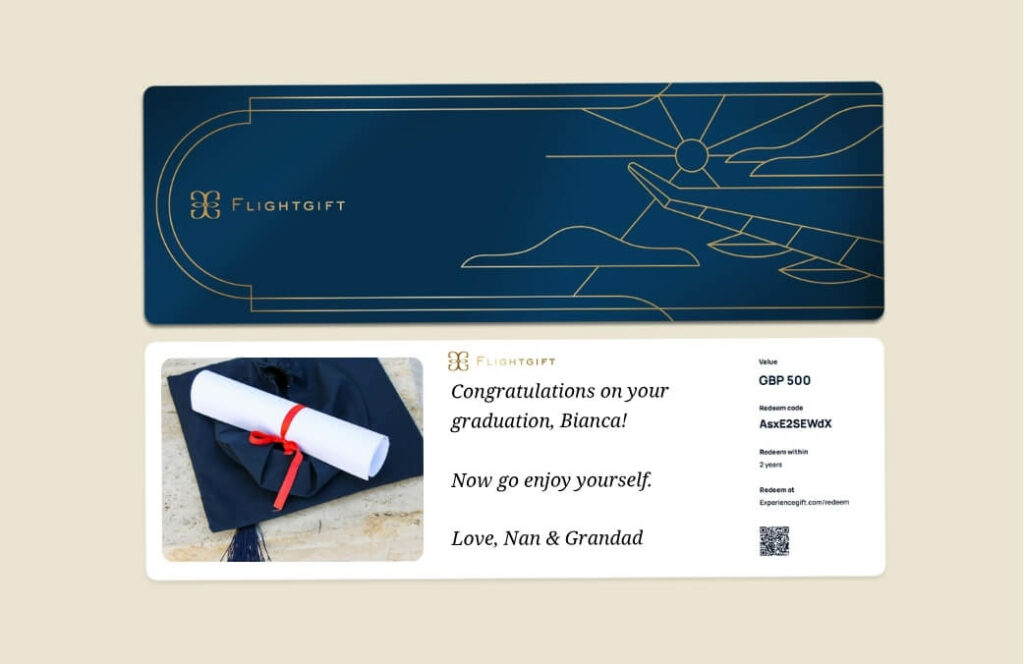 Flightgift is a great university graduation gift for her UK