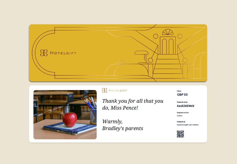 Hotelgift is a great gift for teachers in the UK