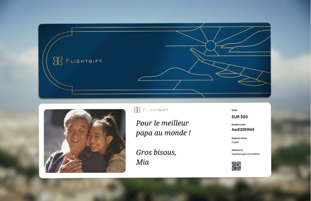 Une carte cadeau Flightgift comme cadeau père fille