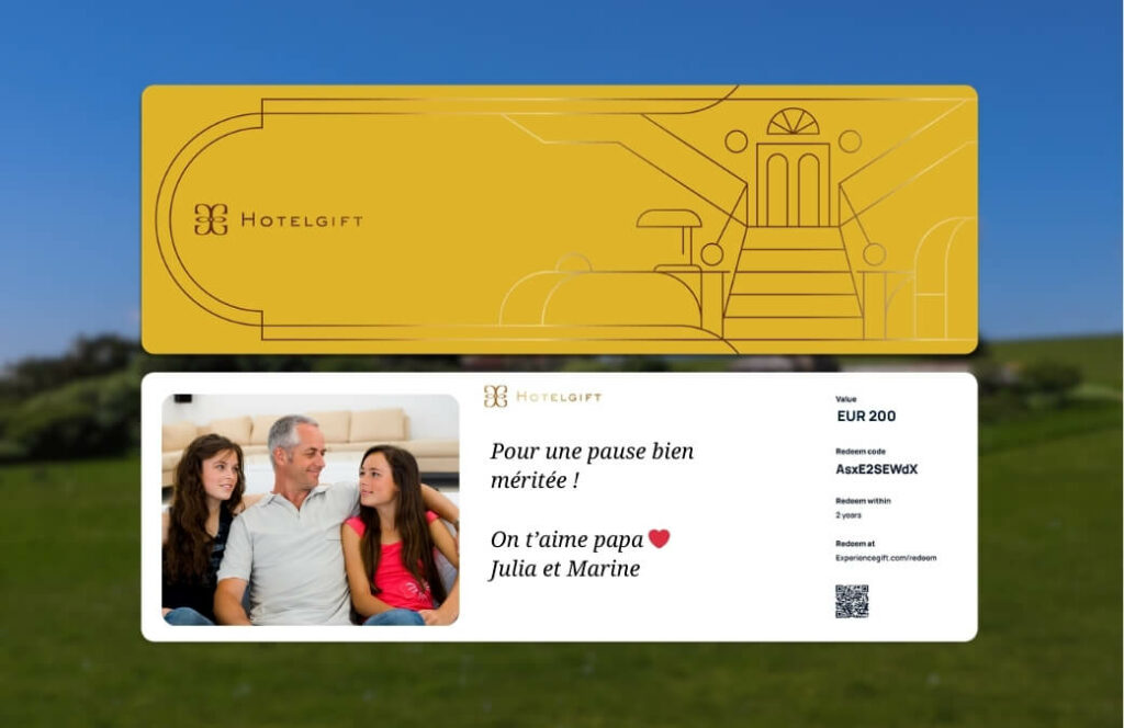 Une carte cadeau Hotelgift comme cadeau père fille