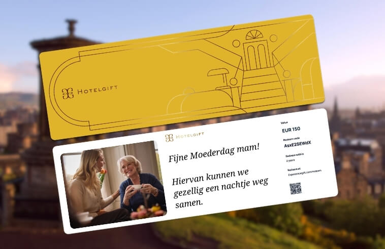 Hotelgift kaart Moederdag, moeder en dochter 