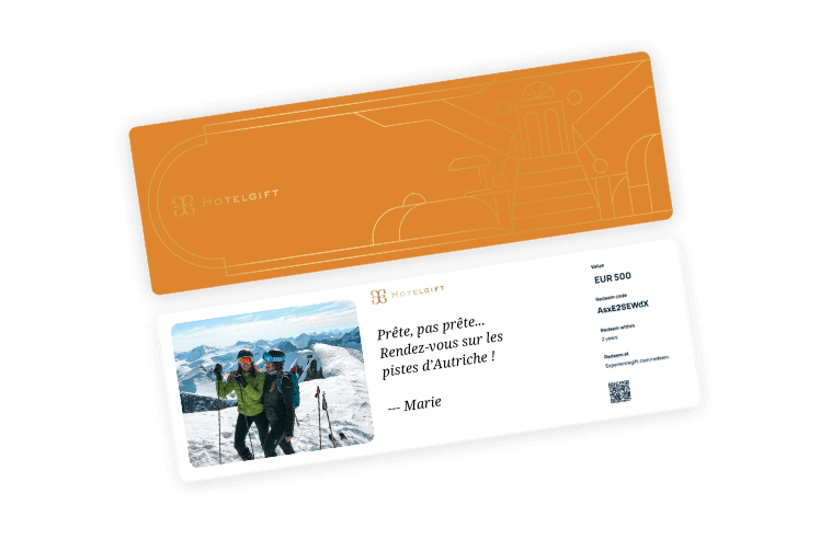 Carte cadeau hotelgift pour réserver un voyage dans un station ski en autriche