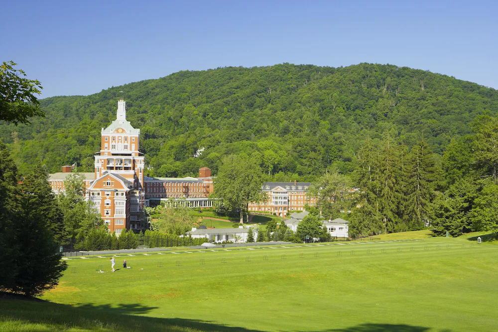 The Omni Homestead Resort Georgian Revival building in Hot Springs Virginia, America's oldest resort