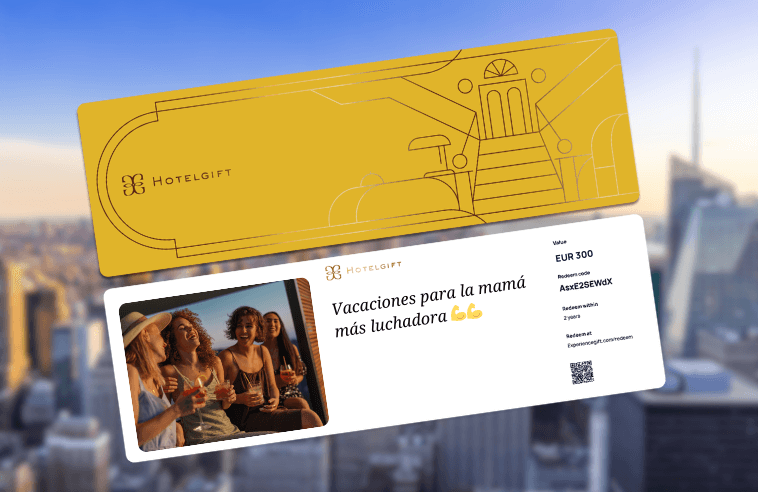 tarjeta regalo de hotel pensada para madres primerizas que necesitan un respiro