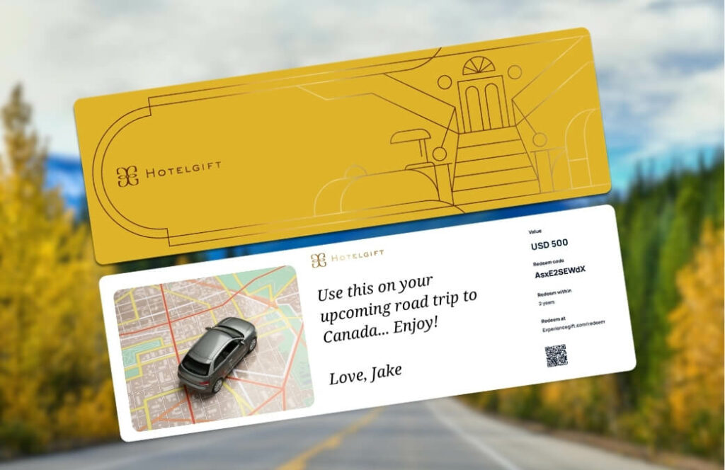 Hotelgiftcard for a road trip to Canada