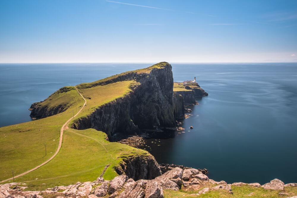 The Scottish Hebrides coastline in summer