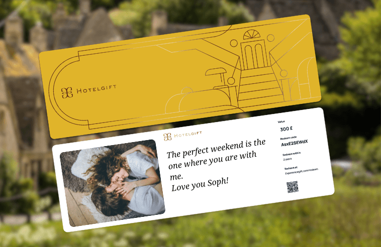 Physical hotel voucher, perfect for gifting for a UK staycation