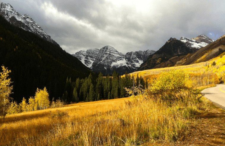 View of the Mountains around Aspen USA in Fall