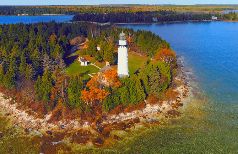 View of Door County Wisconsin USA in Fall